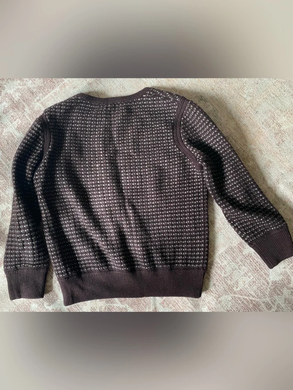 rag & bone Women's Crewneck Sweater in Dark Plum with Light Gray Pattern